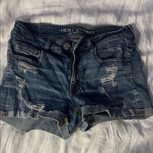 American Eagle Outfitters Distressed Blue Jean Shorts